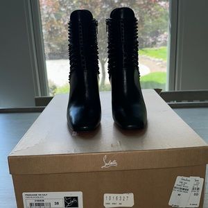 Christian Louboutin Black Studded Booties